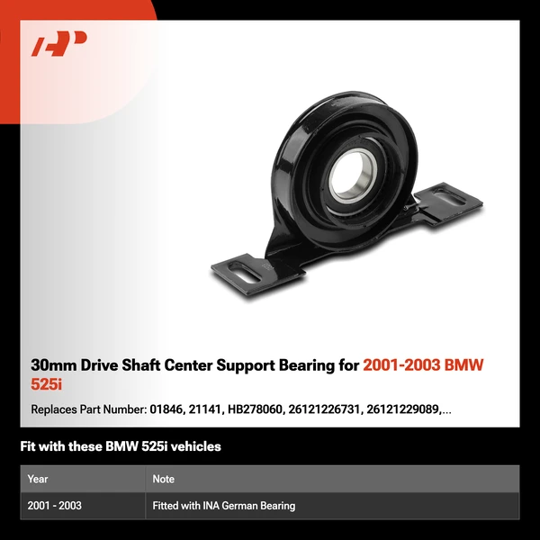 30mm Drive Shaft Center Support Bearing for 2001-2003 BMW 525i