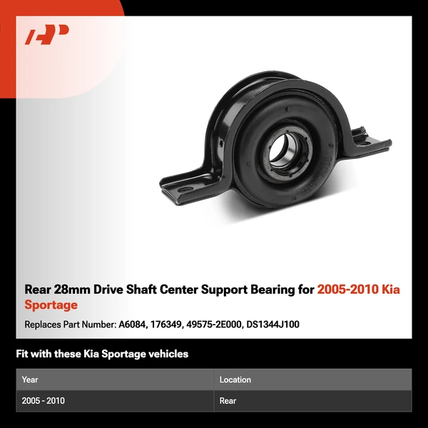 Rear 28mm Drive Shaft Center Support Bearing for 2005-2010 Kia Sportage