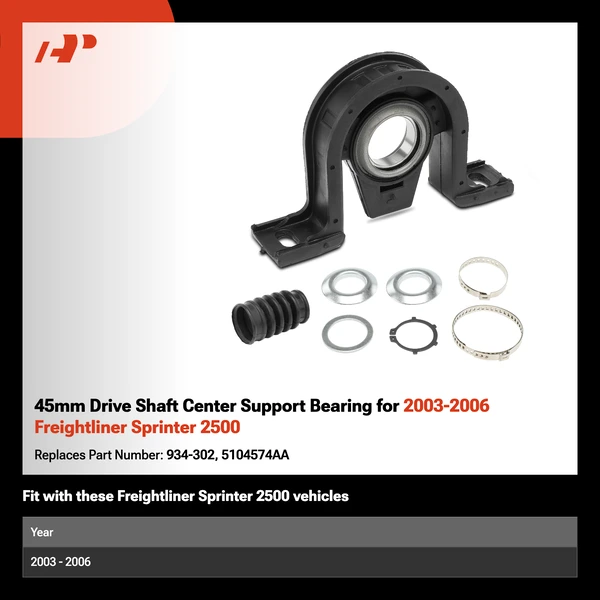 45mm Drive Shaft Center Support Bearing for 2003-2006 Freightliner Sprinter 2500
