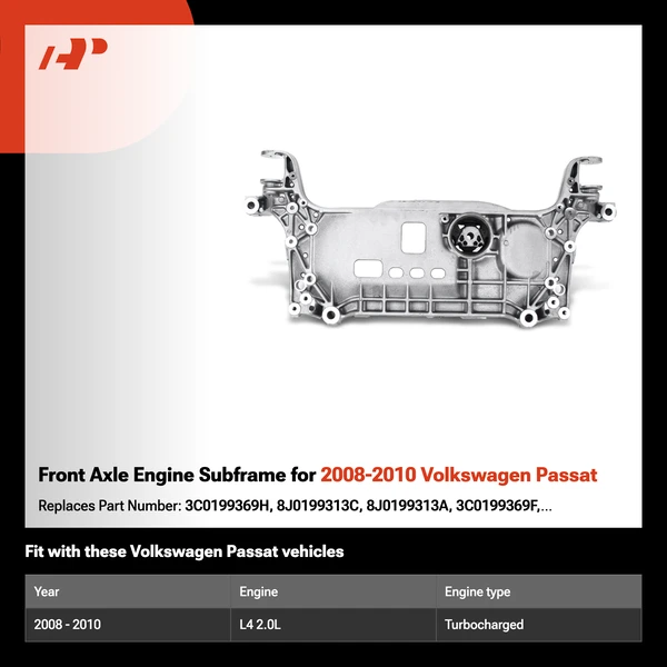 Front Axle Engine Subframe for 2008-2010 Volkswagen Passat