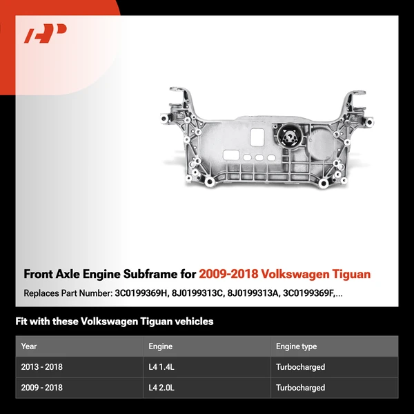 Front Axle Engine Subframe for 2009-2018 Volkswagen Tiguan