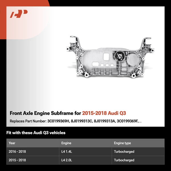Front Axle Engine Subframe for 2015-2018 Audi Q3