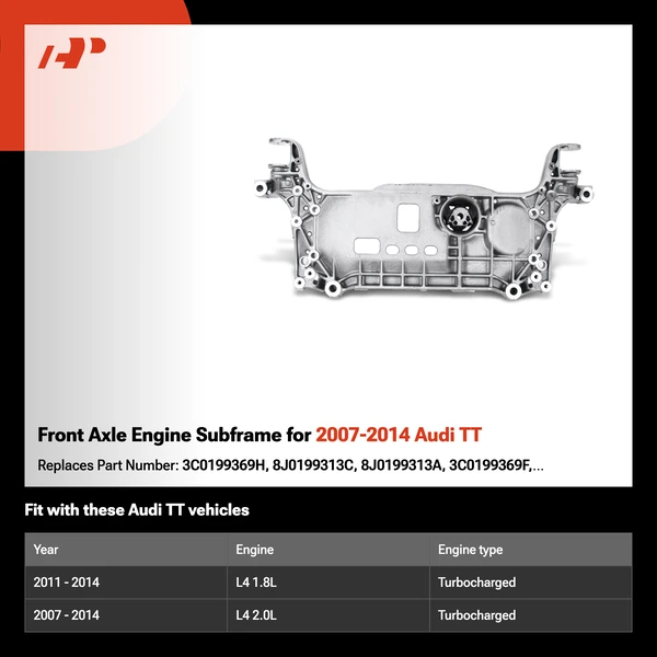 Front Axle Engine Subframe for 2007-2014 Audi TT