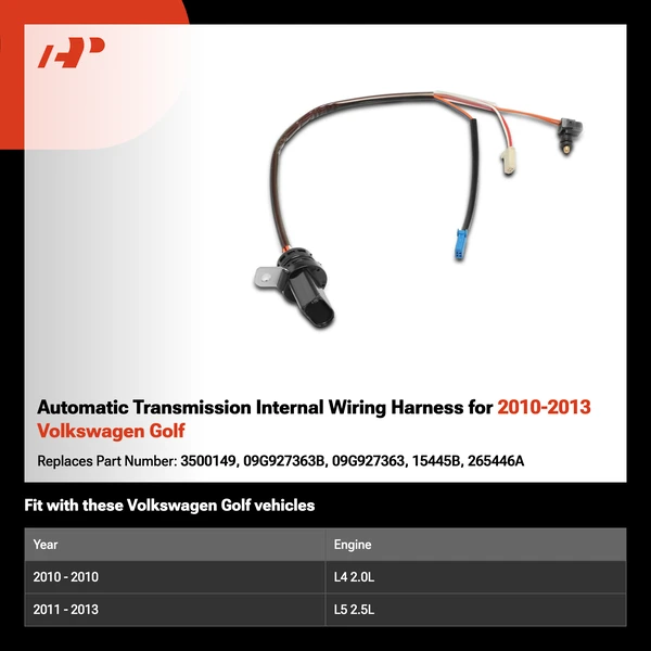 Automatic Transmission Internal Wiring Harness for 2010-2013 Volkswagen Golf