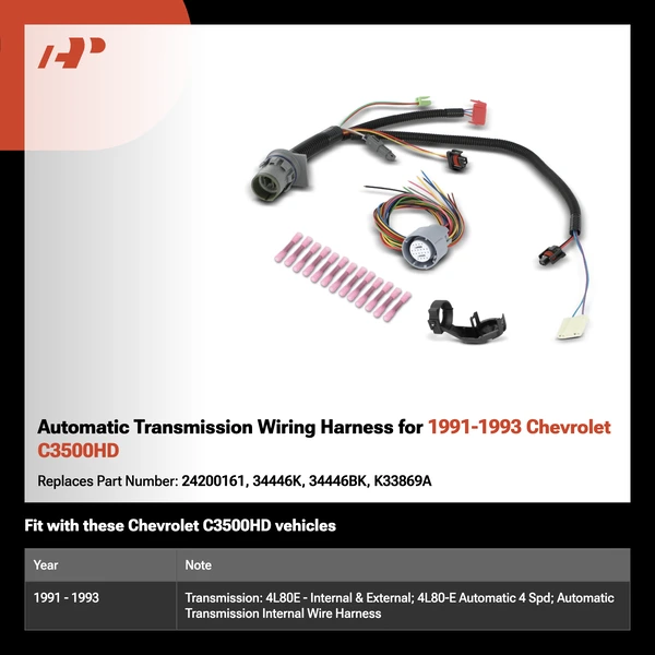 Automatic Transmission Wiring Harness for 1991-1993 Chevrolet C3500HD
