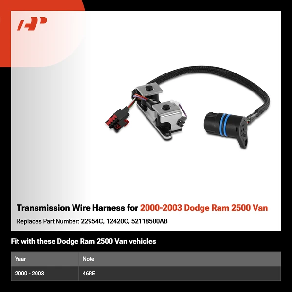 Transmission Wire Harness for 2000-2003 Dodge Ram 2500 Van