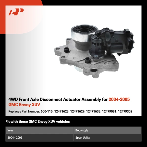 4WD Front Axle Disconnect Actuator Assembly for 2004-2005 GMC Envoy XUV