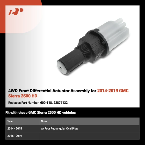 4WD Front Differential Actuator Assembly for 2014-2019 GMC Sierra 2500 HD