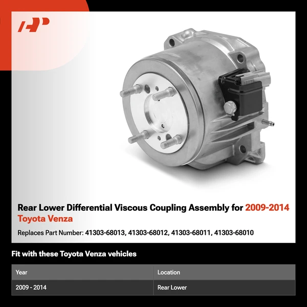 Rear Lower Differential Viscous Coupling Assembly for 2009-2014 Toyota Venza