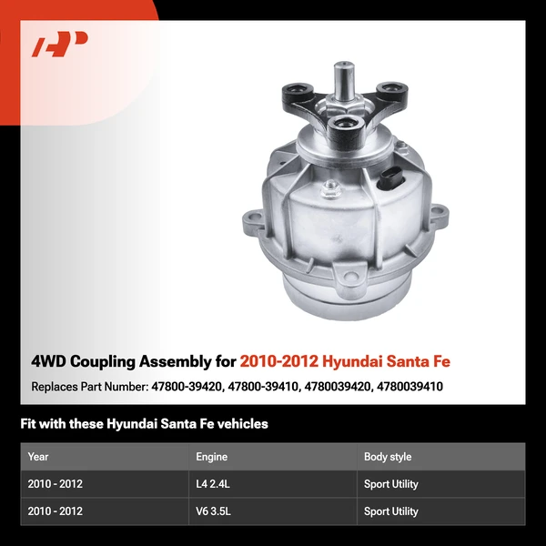 4WD Coupling Assembly for 2010-2012 Hyundai Santa Fe