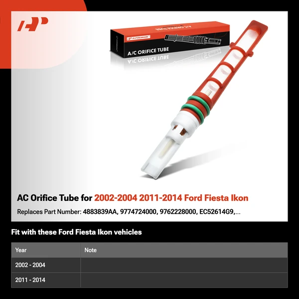 AC Orifice Tube for 2002-2004 2011-2014 Ford Fiesta Ikon