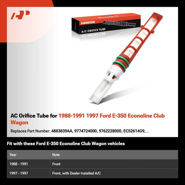 AC Orifice Tube for 1988-1991 1997 Ford E-350 Econoline Club Wagon