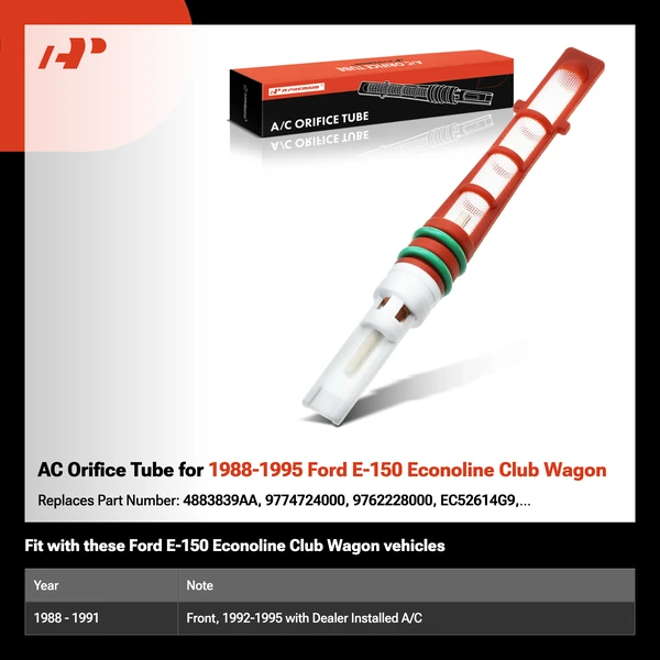 AC Orifice Tube for 1988-1995 Ford E-150 Econoline Club Wagon