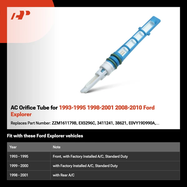 AC Orifice Tube for 1993-1995 1998-2001 2008-2010 Ford Explorer