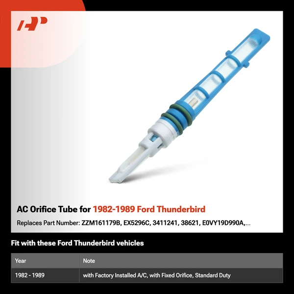 AC Orifice Tube for 1982-1989 Ford Thunderbird