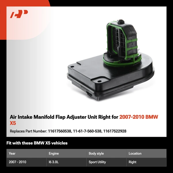 Air Intake Manifold Flap Adjuster Unit Right for 2007-2010 BMW X5