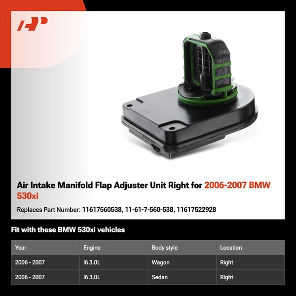 Air Intake Manifold Flap Adjuster Unit Right for 2006-2007 BMW 530xi