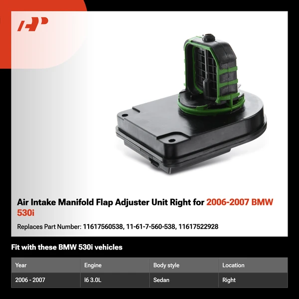 Air Intake Manifold Flap Adjuster Unit Right for 2006-2007 BMW 530i