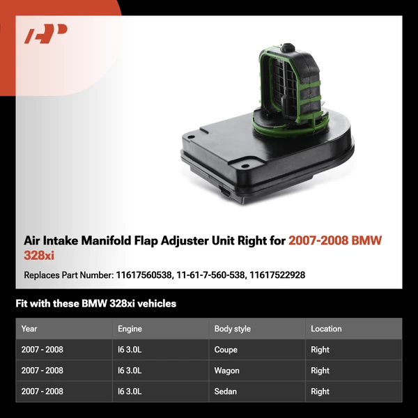 Air Intake Manifold Flap Adjuster Unit Right for 2007-2008 BMW 328xi