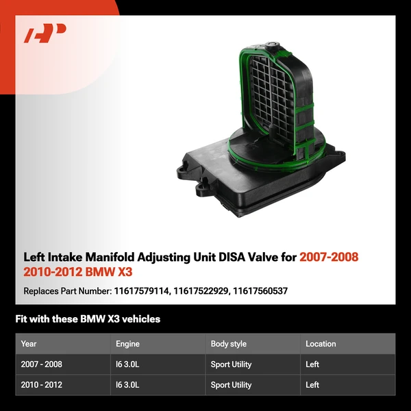 Left Intake Manifold Adjusting Unit DISA Valve for 2007-2008 2010-2012 BMW X3