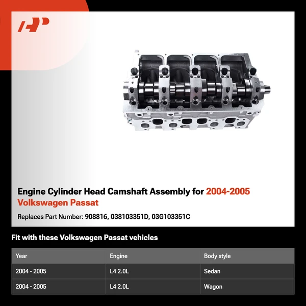 Engine Cylinder Head Camshaft Assembly for 2004-2005 Volkswagen Passat
