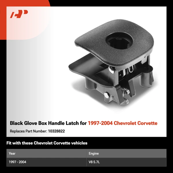Black Glove Box Handle Latch for 1997-2004 Chevrolet Corvette