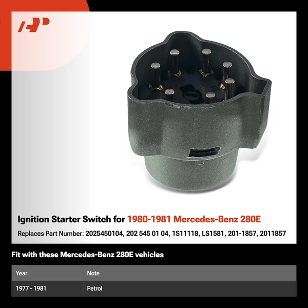 Ignition Starter Switch for 1980-1981 Mercedes-Benz 280E