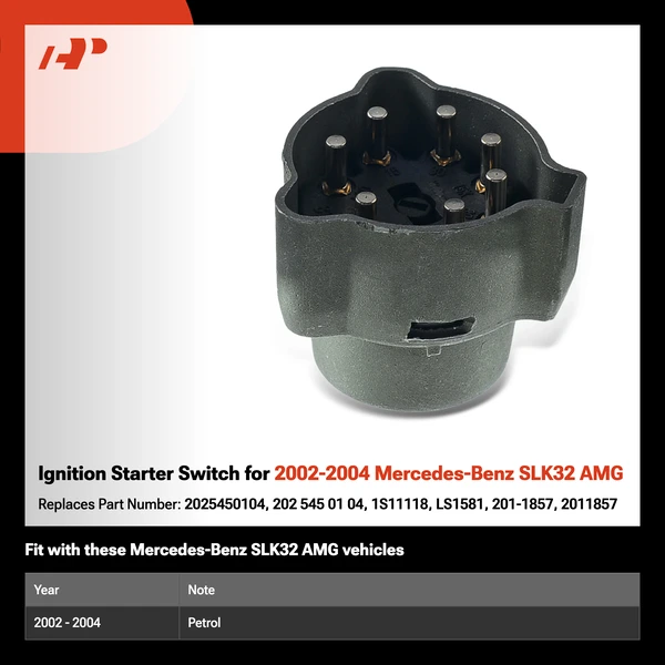 Ignition Starter Switch for 2002-2004 Mercedes-Benz SLK32 AMG