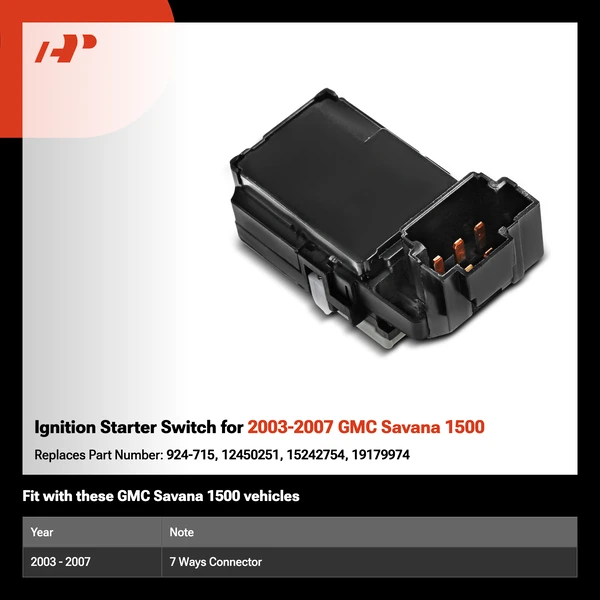 Ignition Starter Switch for 2003-2007 GMC Savana 1500