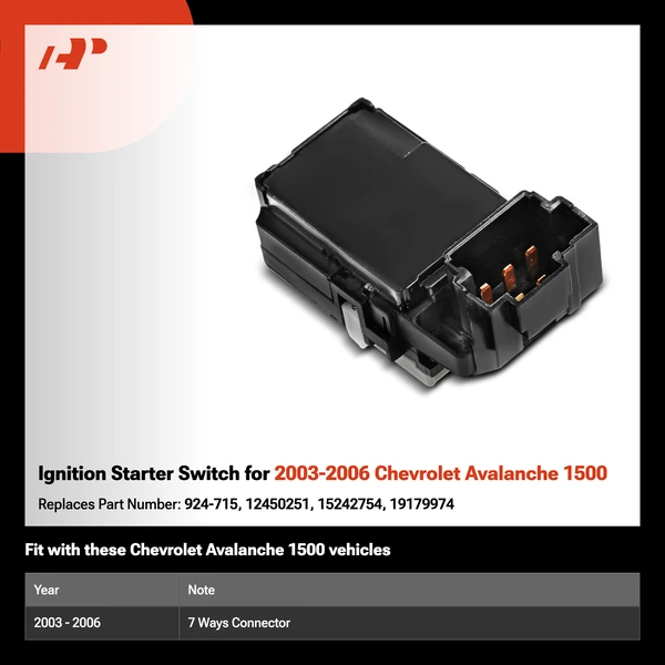 Ignition Starter Switch for 2003-2006 Chevrolet Avalanche 1500