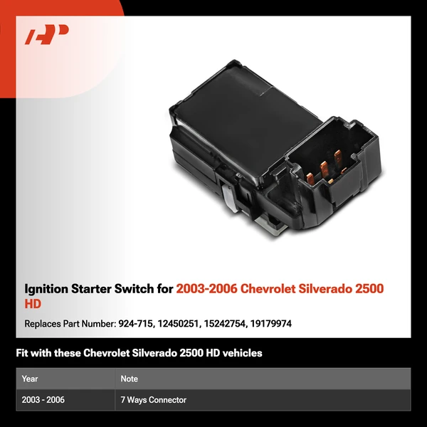 Ignition Starter Switch for 2003-2006 Chevrolet Silverado 2500 HD