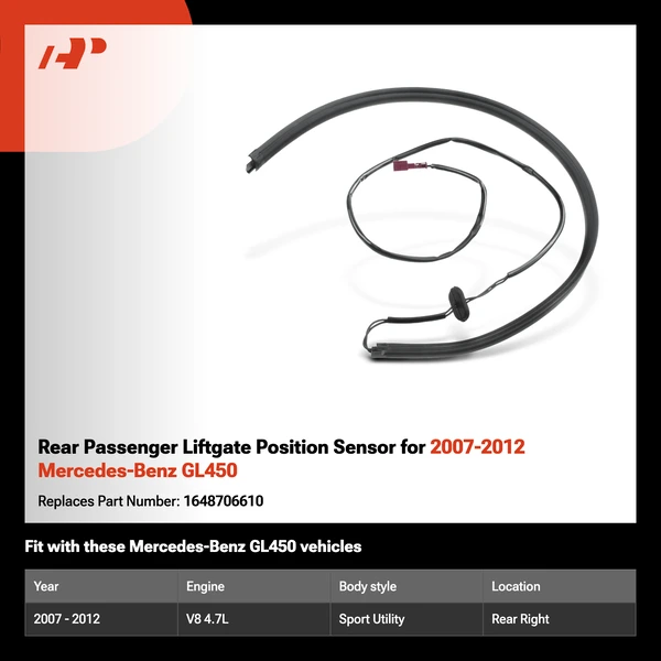 Rear Passenger Liftgate Position Sensor for 2007-2012 Mercedes-Benz GL450