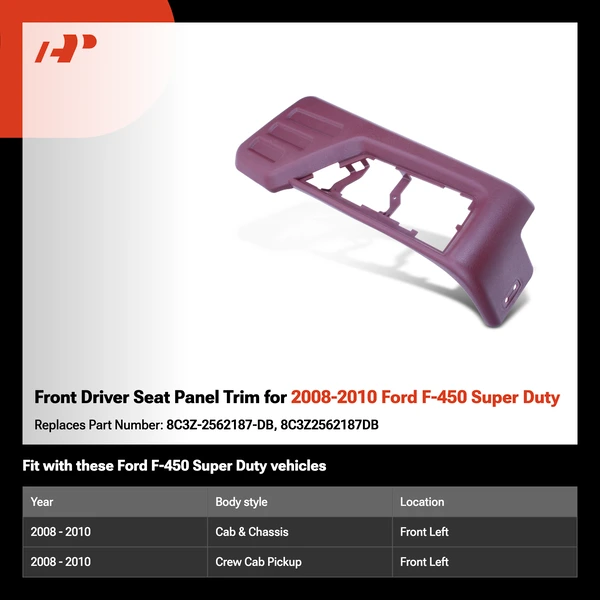 Front Driver Seat Panel Trim for 2008-2010 Ford F-450 Super Duty
