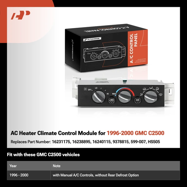 AC Heater Climate Control Module for 1996-2000 GMC C2500