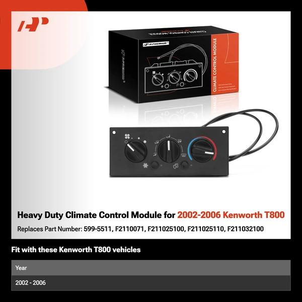 Heavy Duty Climate Control Module for 2002-2006 Kenworth T800