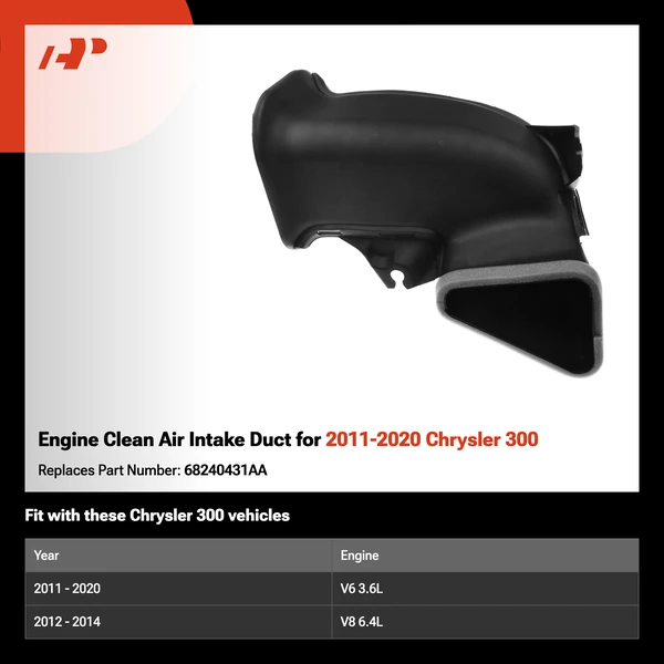 Engine Clean Air Intake Duct for 2011-2020 Chrysler 300