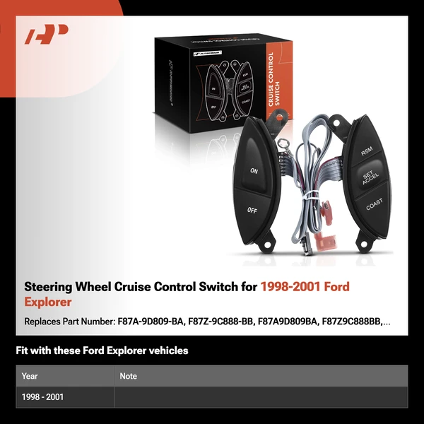 Steering Wheel Cruise Control Switch for 1998-2001 Ford Explorer