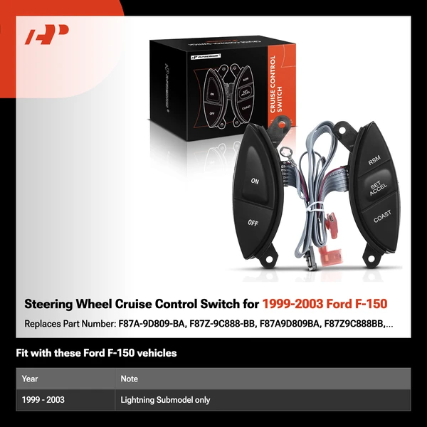 Steering Wheel Cruise Control Switch for 1999-2003 Ford F-150