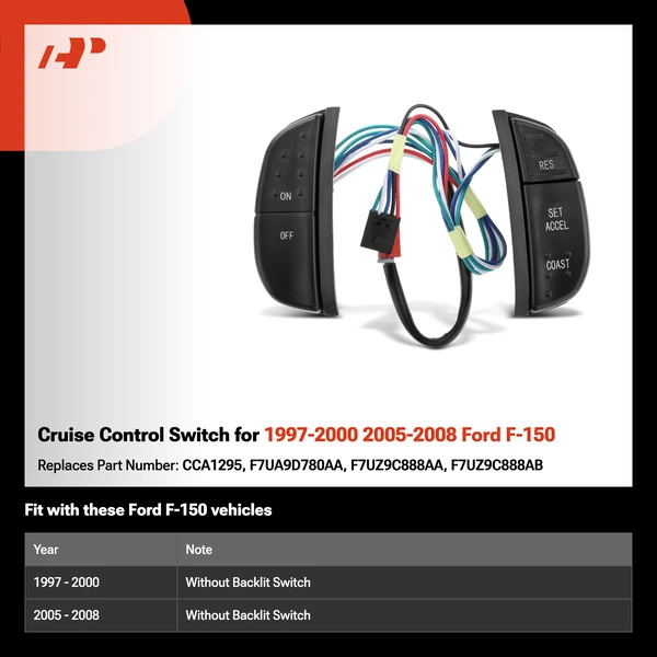Cruise Control Switch for 1997-2000 2005-2008 Ford F-150