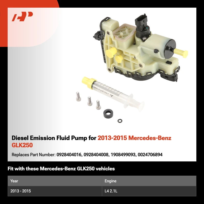 Diesel Emission Fluid Pump for 2013-2015 Mercedes-Benz GLK250
