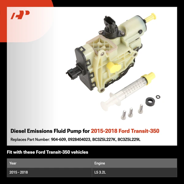 Diesel Emissions Fluid Pump for 2015-2018 Ford Transit-350