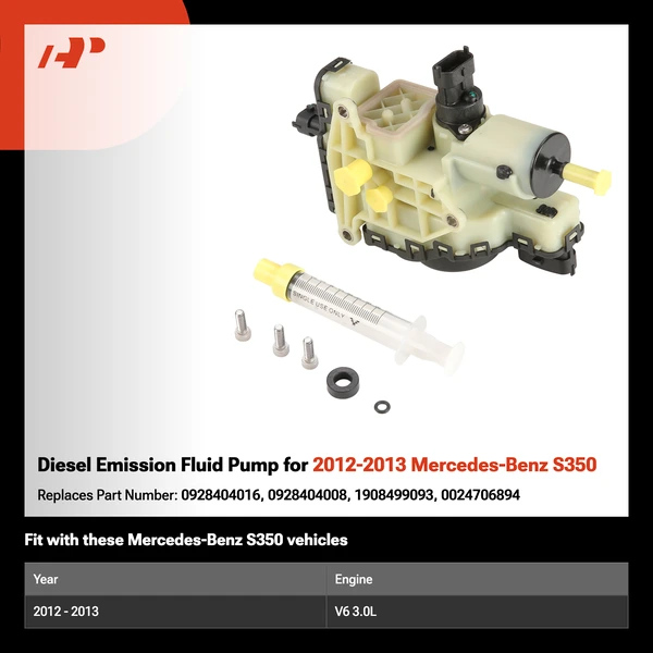 Diesel Emission Fluid Pump for 2012-2013 Mercedes-Benz S350