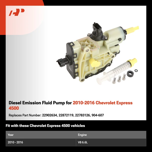 Diesel Emission Fluid Pump for 2010-2016 Chevrolet Express 4500
