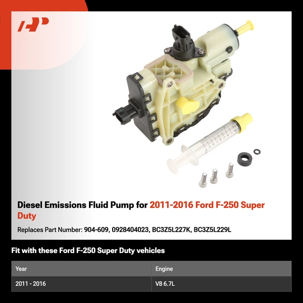 Diesel Emissions Fluid Pump for 2011-2016 Ford F-250 Super Duty