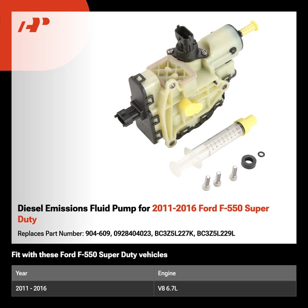 Diesel Emissions Fluid Pump for 2011-2016 Ford F-550 Super Duty