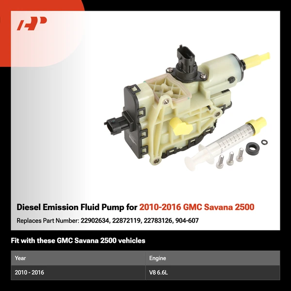 Diesel Emission Fluid Pump for 2010-2016 GMC Savana 2500