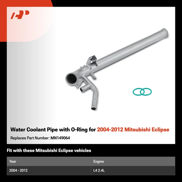 Water Coolant Pipe with O-Ring for 2004-2012 Mitsubishi Eclipse