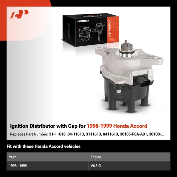 Ignition Distributor with Cap for 1998-1999 Honda Accord