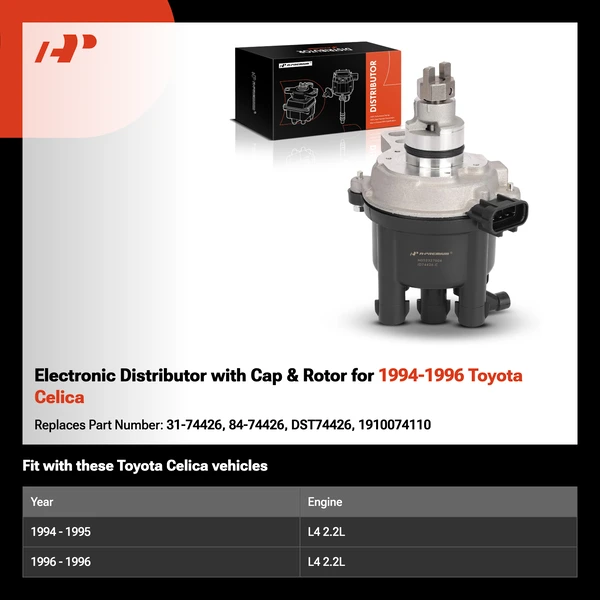 Electronic Distributor with Cap & Rotor for 1994-1996 Toyota Celica