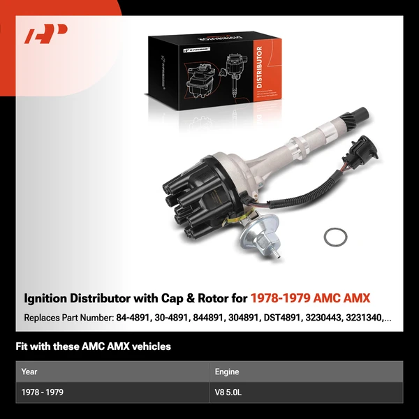 Ignition Distributor with Cap & Rotor for 1978-1979 AMC AMX